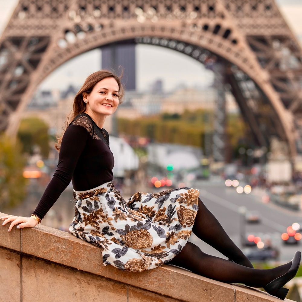 Chicwish  |  Sequined  Sheer Floral Skirt